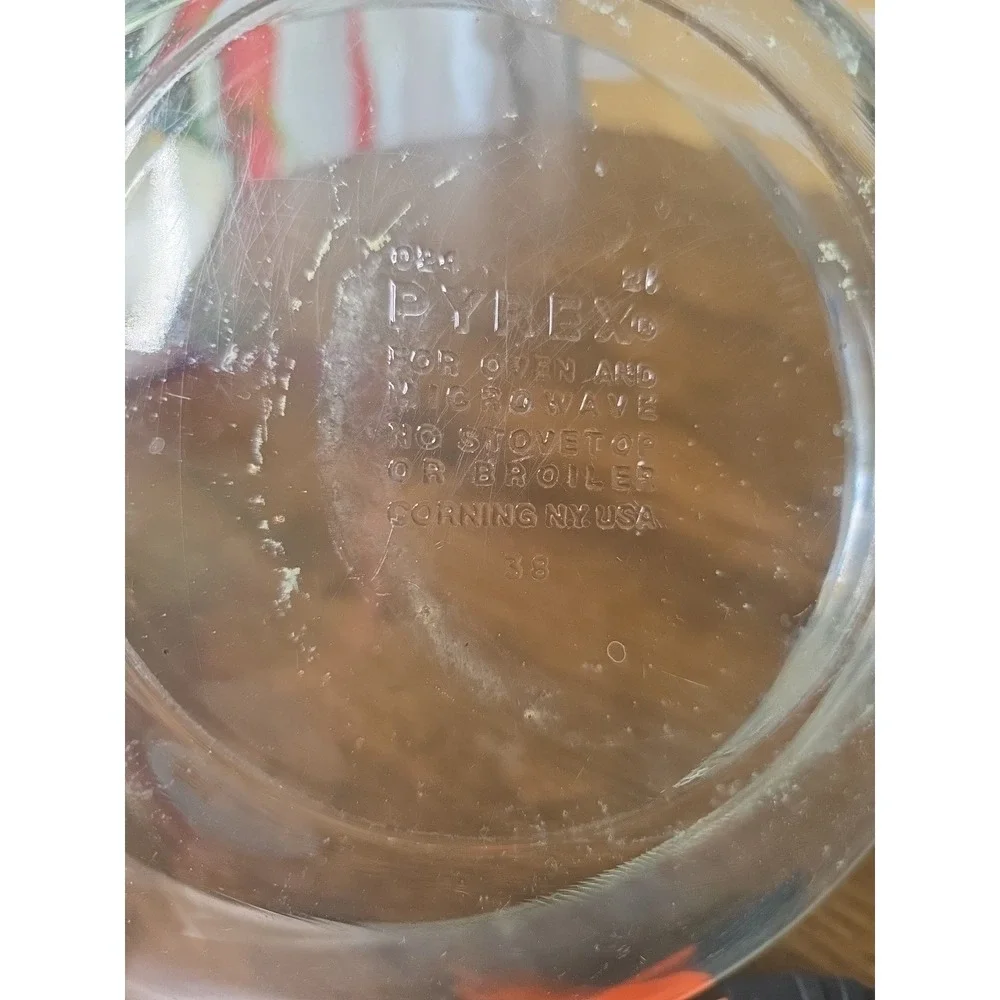 Vintage Pyrex #024‎ Clear Glass 2 Qt. Round 8 1/2